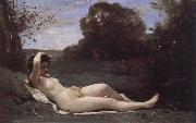 Corot Camille Nymph Reclined oil